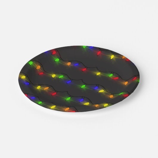 kerstlampjes papieren bordje (Gekanteld)