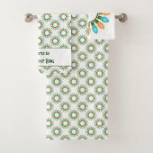 Kerstlampjes Patroon Oranje en blauw Bad Handdoek (Insitu)