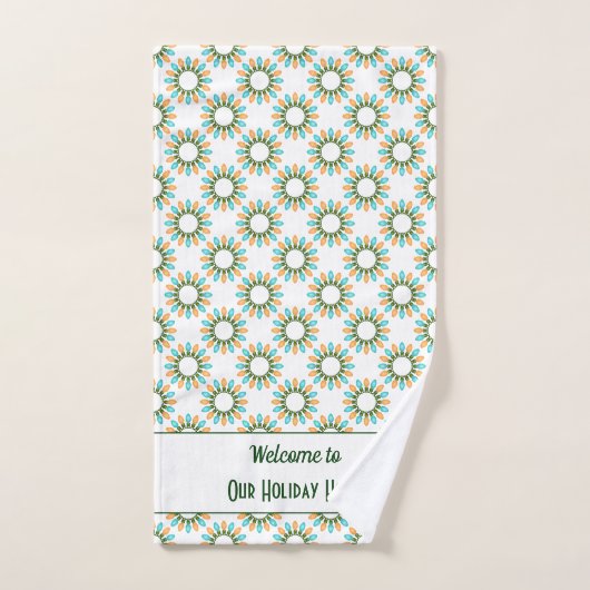 Kerstlampjes Patroon Oranje en blauw Bad Handdoek (Handdoek)