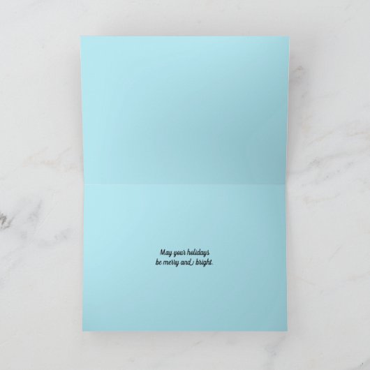 Kerstlampjes Patroon Oranje en blauw Feestdagen Kaart (Binnen)