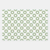 Kerstlampjes Patroon Oranje en blauw Inpakpapier Vel (Voorkant 3)