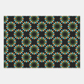 Kerstlampjes Patroon Oranje en blauw Inpakpapier Vel (Voorkant)