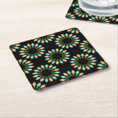 Kerstlampjes Patroon Oranje en blauw Kartonnen Onderzetters (Schuin)