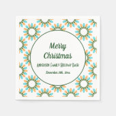 Kerstlampjes Patroon Oranje en blauw Servet (Voorkant)