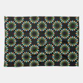 Kerstlampjes Patroon Oranje en blauw Theedoek (Horizontaal)