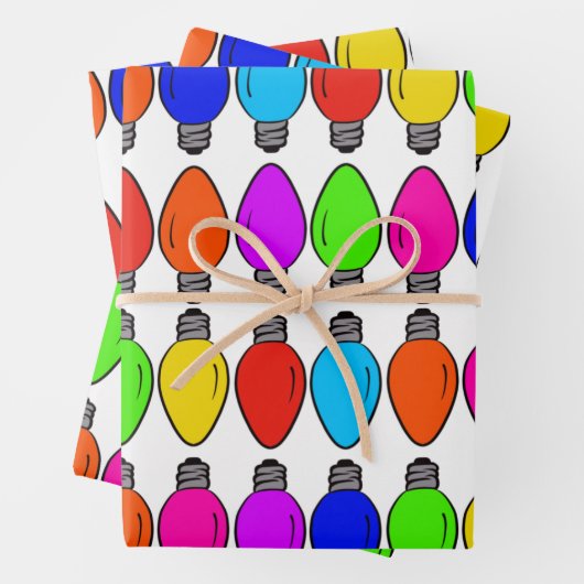 kerstlampjes Patroon Papierbladen overvullen Inpakpapier Vel (In situ)