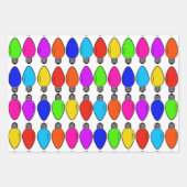 kerstlampjes Patroon Papierbladen overvullen Inpakpapier Vel (Voorkant)