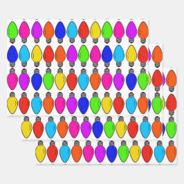 kerstlampjes Patroon Papierbladen overvullen Inpakpapier Vel
