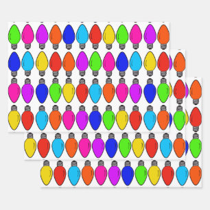 kerstlampjes Patroon Papierbladen overvullen Inpakpapier Vel