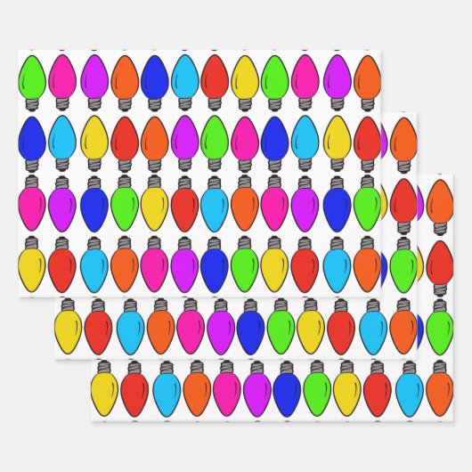 kerstlampjes Patroon Papierbladen overvullen Inpakpapier Vel (Set)