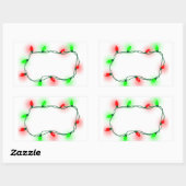 kerstlampjes rechthoekige sticker (Vel)