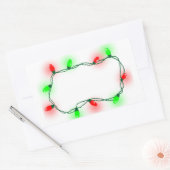 kerstlampjes rechthoekige sticker (Envelop)