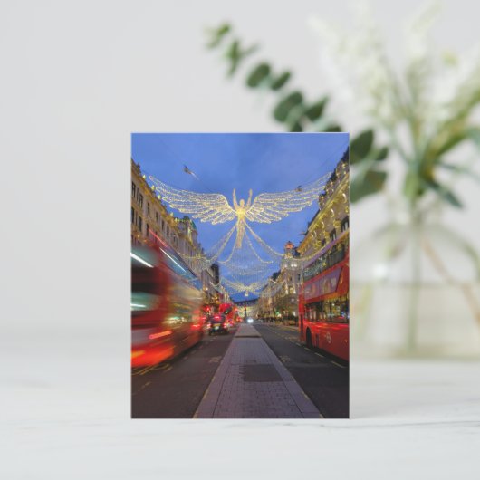 Kerstlampjes, Regent Street, Londen Briefkaart (Staand voorkant)