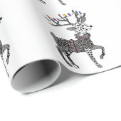 kerstlampjes, rendierpapier cadeaupapier (Rol Hoek)