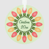 Kerstlampjes rond rood en Oranje Ornament (achterkant)