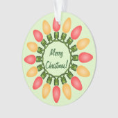 Kerstlampjes rond rood en Oranje Ornament (voorkant)