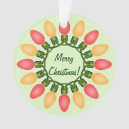 Kerstlampjes rond rood en Oranje Ornament