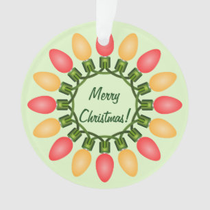 Kerstlampjes rond rood en Oranje Ornament