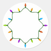 Kerstlampjes... Ronde Sticker (Voorkant)