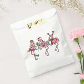 Kerstlampjes Roze Flamingo Santa Hat Holiday X Bedankzakje (Gezegeld)