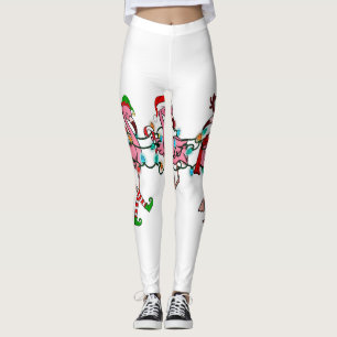 Kerstlampjes Roze Flamingo Santa Hat Holiday X Leggings
