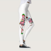 Kerstlampjes Roze Flamingo Santa Hat Holiday X Leggings (Rechts)