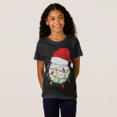 Kerstlampjes Santa Hat Golf Ball Funny Sports T-shirt (Voorkant volledig)