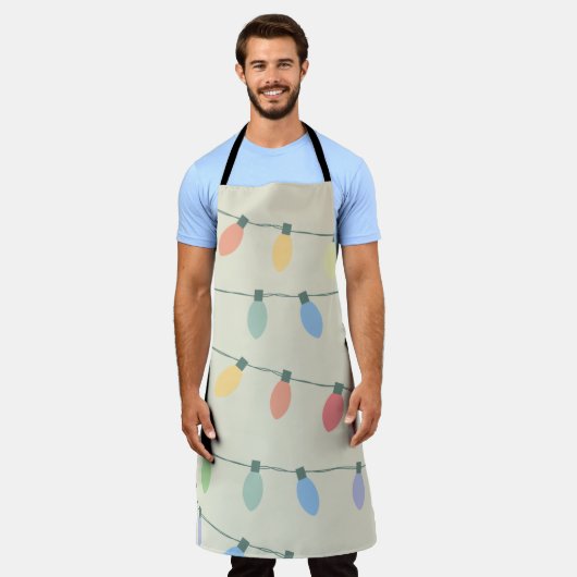 kerstlampjes schort (Gedragen)