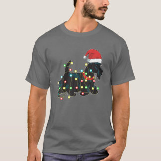 kerstlampjes Scottie Hondenliefhebber Funny Xmas c T-shirt
