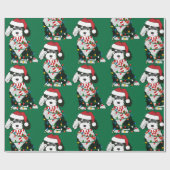 kerstlampjes Sheepadoodle Cadeaupapier (Vlak)
