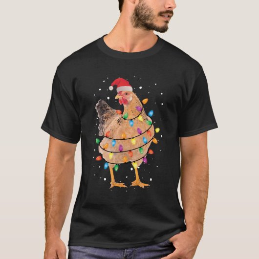 kerstlampjes Shirt Santa Funny Xmas Tr (Voorkant)