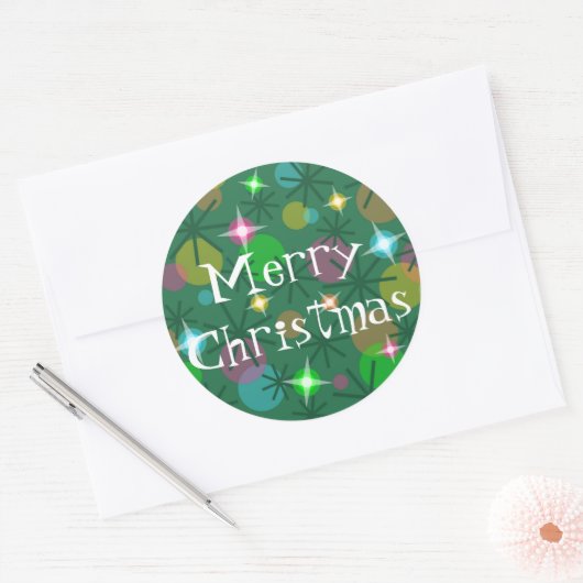 kerstlampjes sticker met prettige kerstdagen (Envelop)