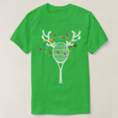 Kerstlampjes Tennis Racket Funny Xmas T-shirt (Design voorkant)