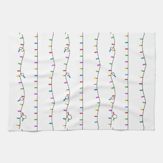 kerstlampjes theedoek (Horizontaal)