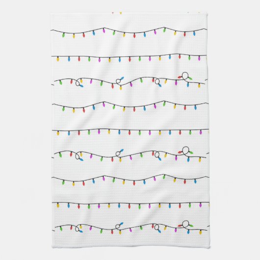 kerstlampjes theedoek (Verticaal)