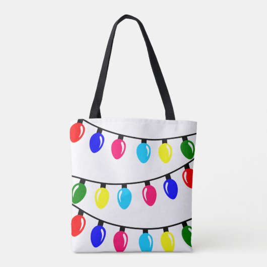 kerstlampjes tote bag (Achterkant)