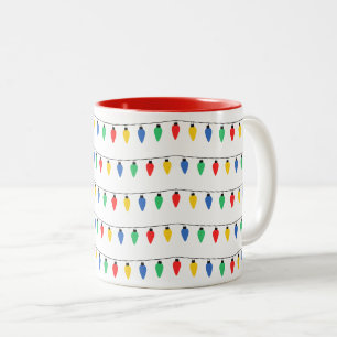 kerstlampjes tweekleurige koffiemok