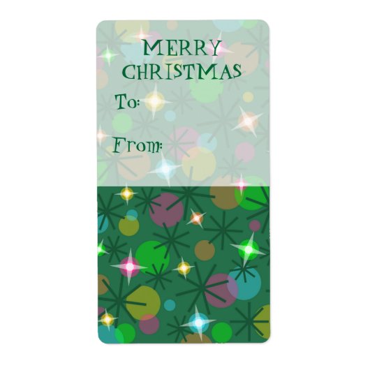 kerstlampjes 'Van' cadeauportret label (Voorkant)