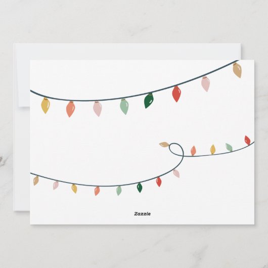 Kerstlampjes van het moderne seizoen 3 Foto Feestdagenkaart (Achterkant)