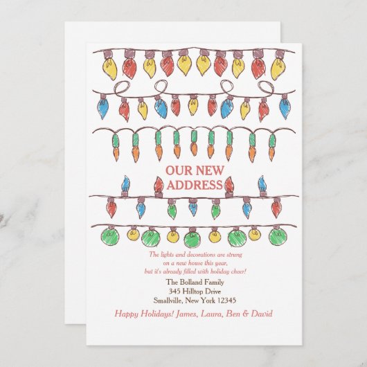 Kerstlampjes Verplaatsende Aankondiging (Voorkant / Achterkant)