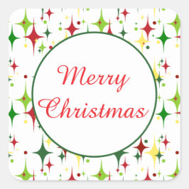 kerstlampjes vierkante sticker