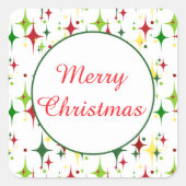 kerstlampjes vierkante sticker (Voorkant)