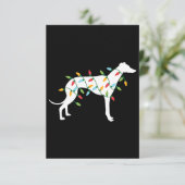 kerstlampjes windend op schattige cadeautjes honde bedankkaart (Staand voorkant)