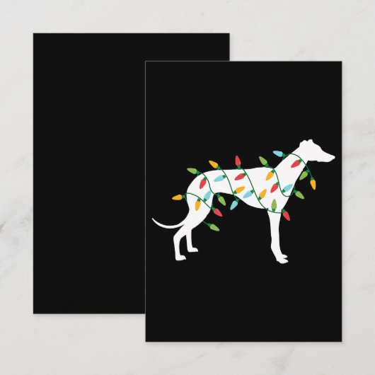 kerstlampjes windend op schattige cadeautjes honde bedankkaart (Voorkant / Achterkant)