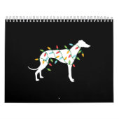 kerstlampjes windend op schattige cadeautjes honde kalender (Hoes)