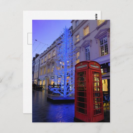 Kerstlampjes, Zuid-Molton St., Londen-Briefkaart Briefkaart (Voorkant / Achterkant)
