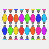 Kerstlampjespatroon Inpakpapier Vel (Voorkant)
