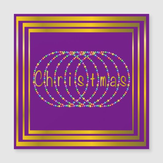 kerstlampontwerp voor Paars met Gold (Voorkant)