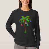 Kerstlamppalmboom Tropisch strand T-shirt (Voorkant)