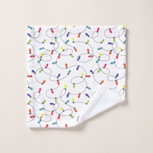 kerstlamppatroon bad handdoek (Wasdoekje)